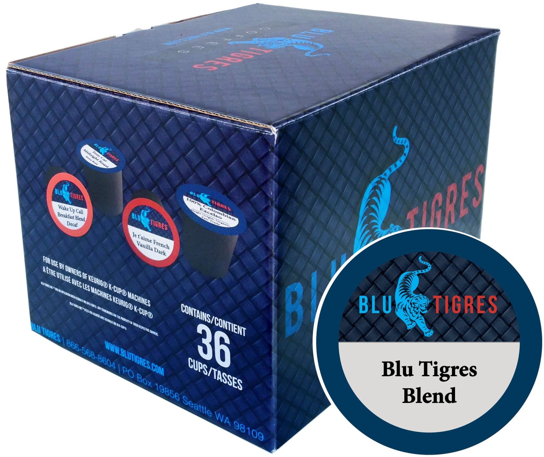 Blu Tigres Single-cup Coffee for Keurig K-Cup Brewers, Blend, 36 Count