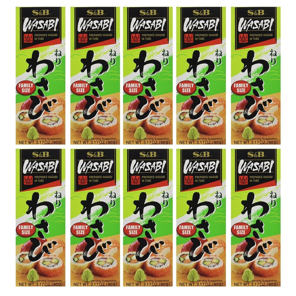 [ 10 Packs ] FAMILY SIZE S & B Wasabi Paste 90g - 3.17oz