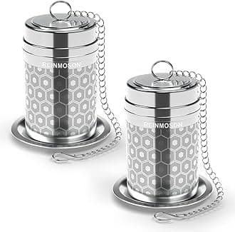 2 Pack Reinmoson Large Tea Infuser for Loose Tea & Spice Infuser for Cooking, Extra Fine Mesh Large Tea Strainers, 304 Stainless Steel Loose Leaf Tea Steeper for Black Tea, Rooibos, etc