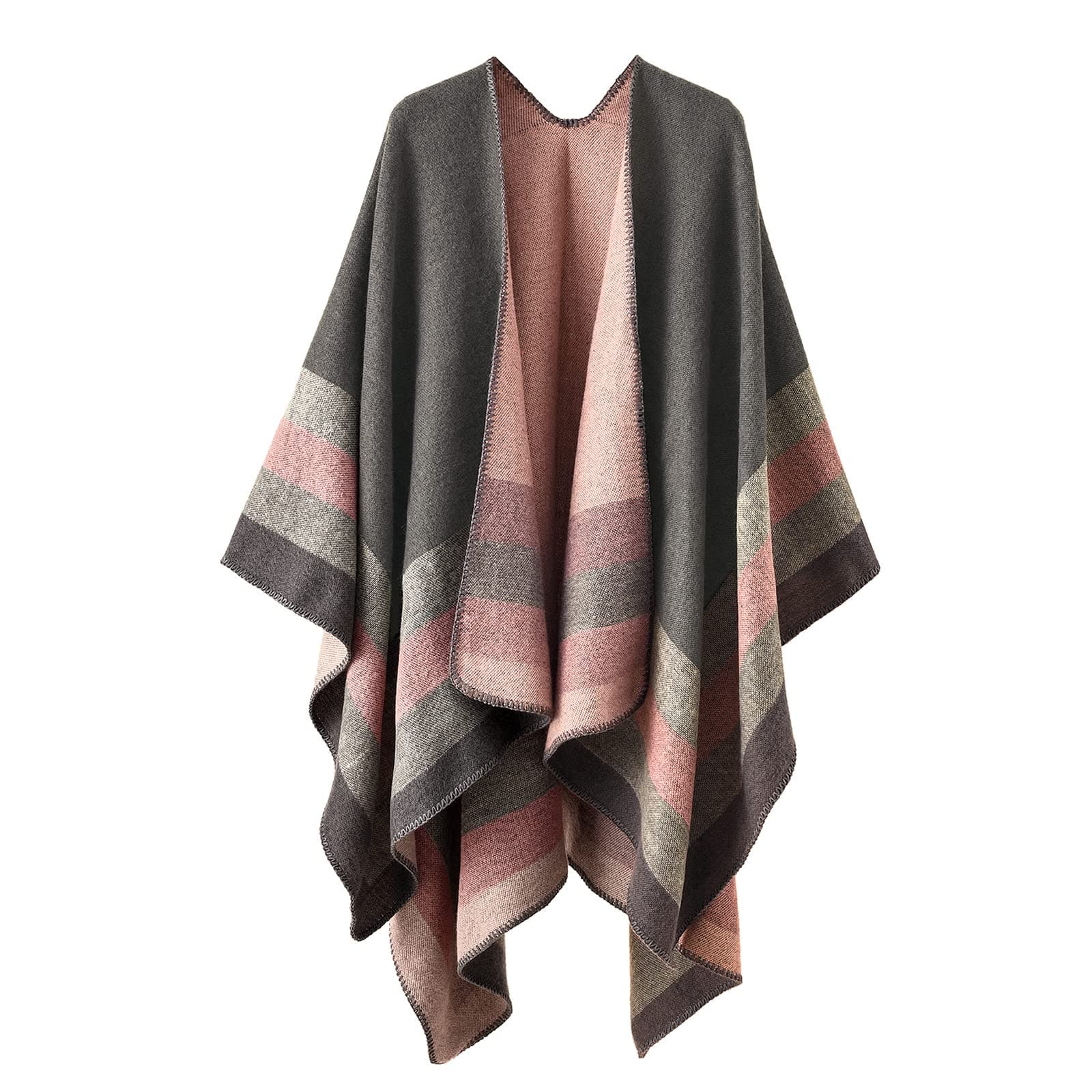 Shawl Wraps for Women, Elegant Knitted Cape Open Front Poncho Scarf Blanket Cardigan Coat for Spring, Autumn, and Winter