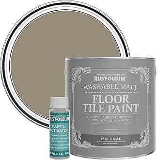Rust-Oleum Brown Washable Matt Floor Tile Paint - Café Luxe 2.5L