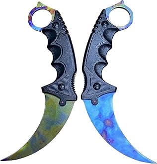 7.56" CSGO Karambit ELITE Class - Blue Gem, Stainless steel sharp blade Full-Tang Claw Knife