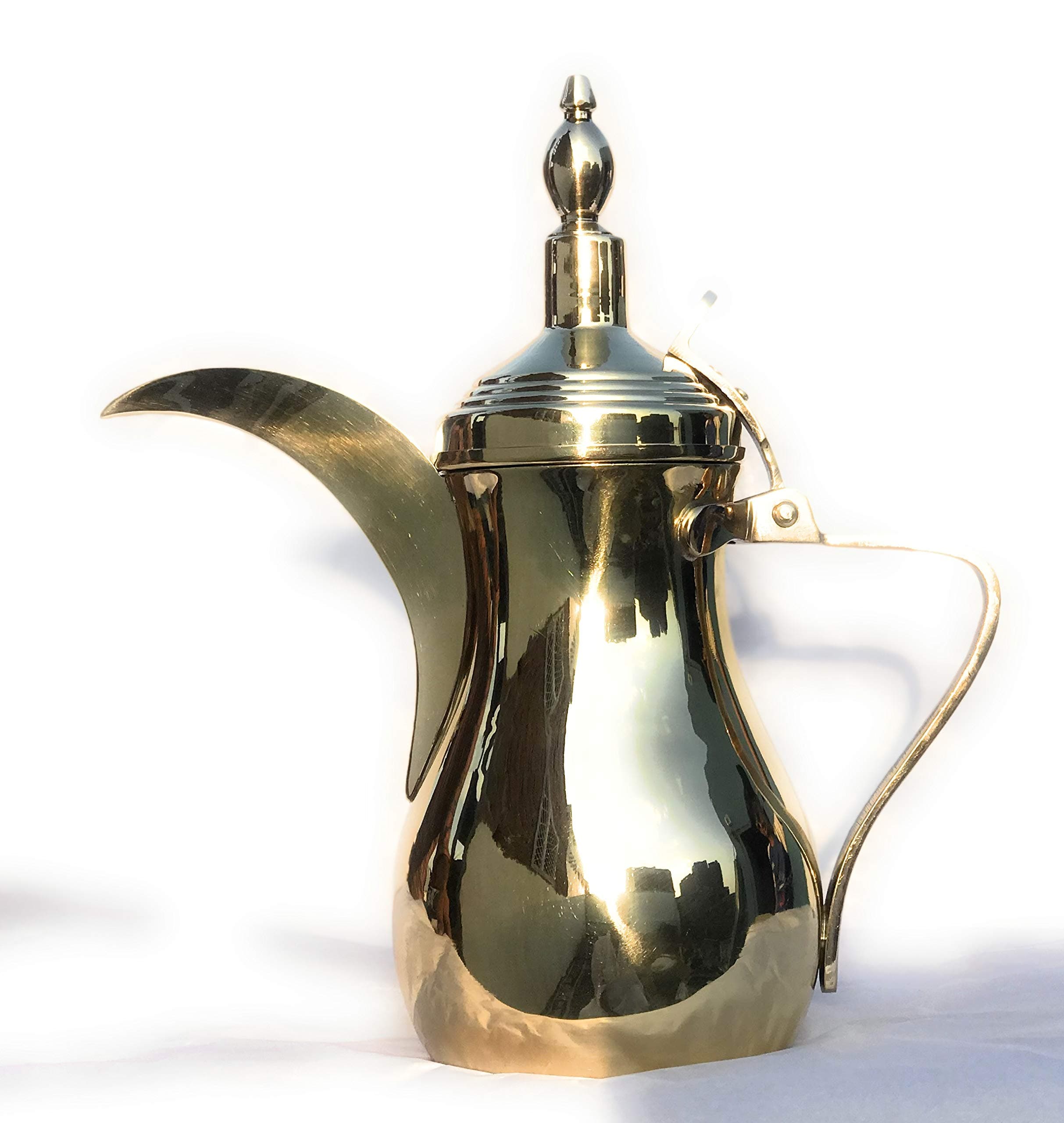 Arabian Coffee Pot (Dallah Raslaan) (Brass, 9)
