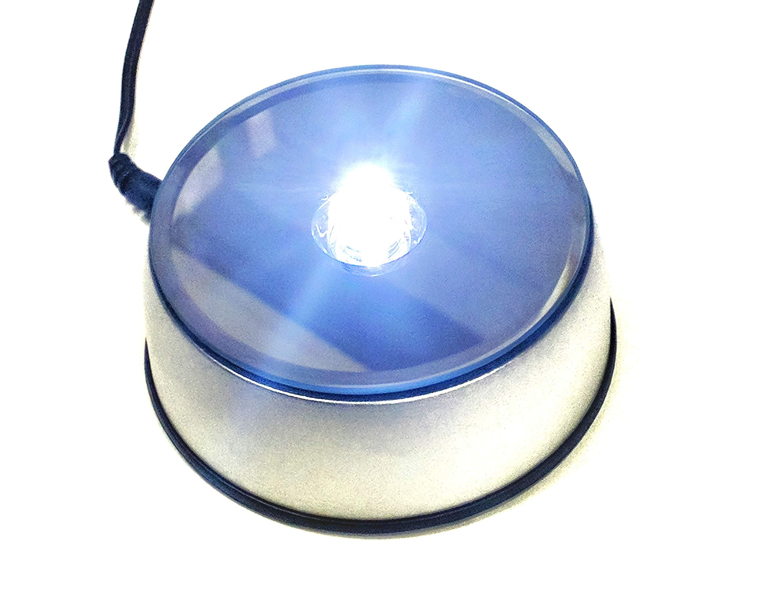 Revolving Display Base 4 LED Cycling Changing Color Lights with Mirrored Top (1 pcs Multi-Light) Turntable for Photography or Glass Art