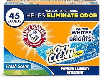 Plus OxiClean Powder Laundry Detergent, Fresh Scent, 45 Loads, 3.48 Pound (Pack of 1) - Package May Vary