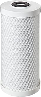 Pentek CBC-BB CBC-22 Whole House Heavy Duty Block Replacement Cartridge with Glued Powder Activated Carbon Filter, 10" x 4.5", 0.5 Micron, Extruded, White