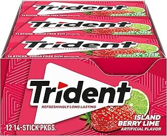 Island Berry Lime Sugar-Free Chewing Gum, 12 Packs of 14 Pieces (168 Total Pieces)