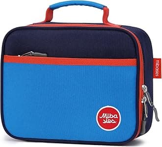 mibasies Kids Lunch Bag for Boys Toddler Insulated Lunch Box for School Travel, Dark Bule