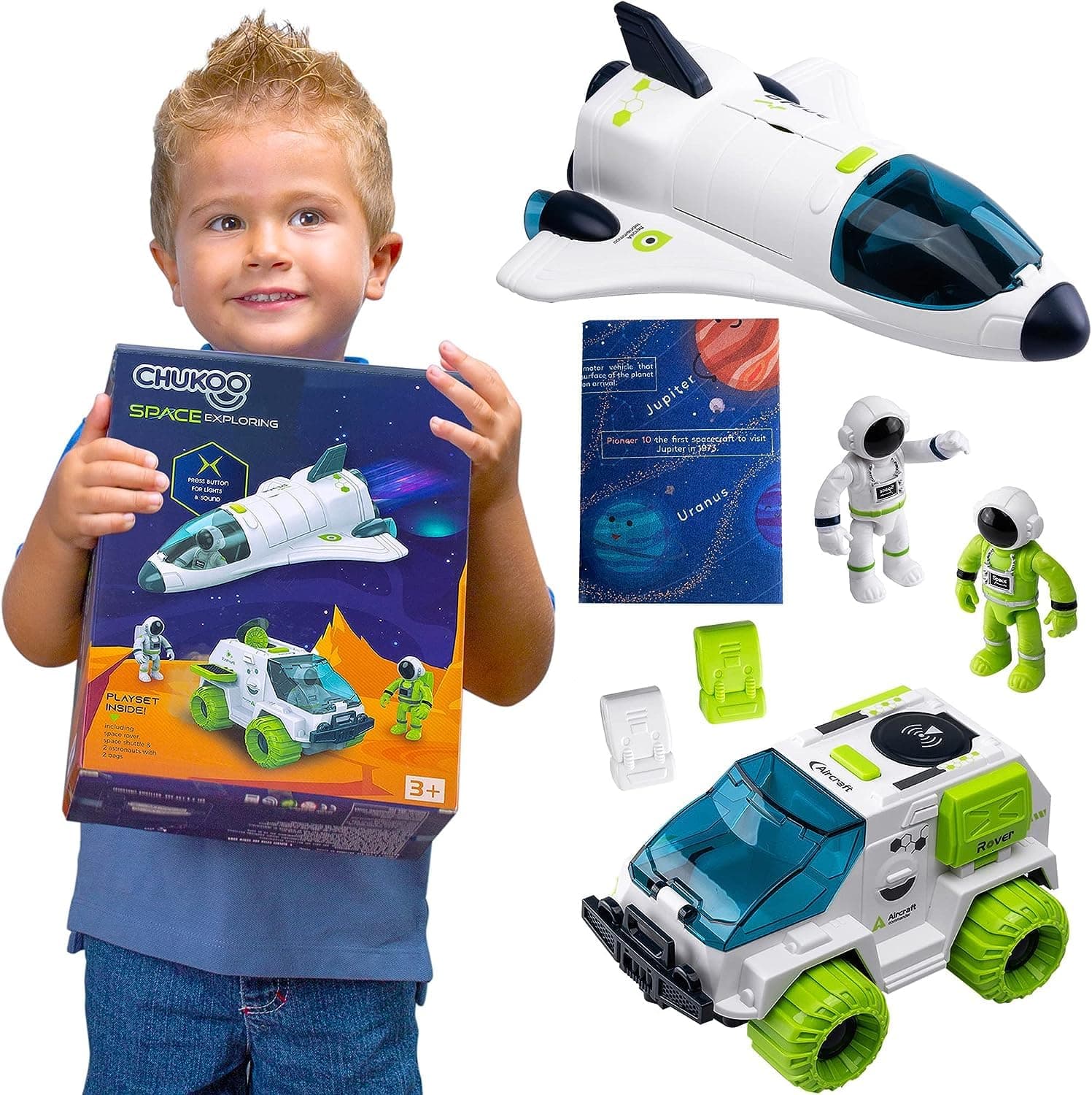 Space Toys for Kids 3 4 5 6 7 8, Rocket Ship Toy for Kids with Solar System mat, Shuttle, Astronaut and Space Rover, Spaceship Toy, Rocketship Toys for Boys 5-8 Playset