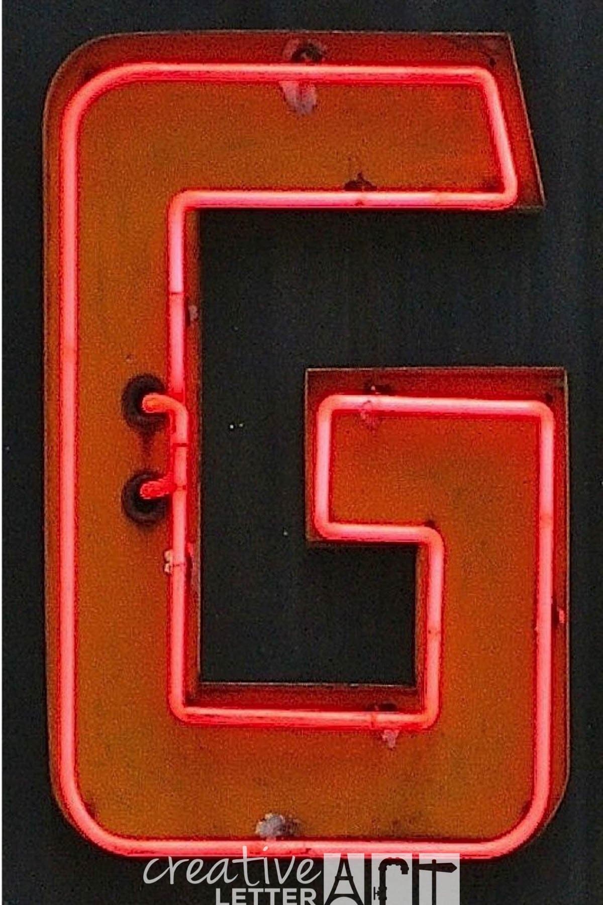 Creative Letter Art? - Original Neon Letter G 992 Collection - 4 by 6 inch Color Alphabet Photography