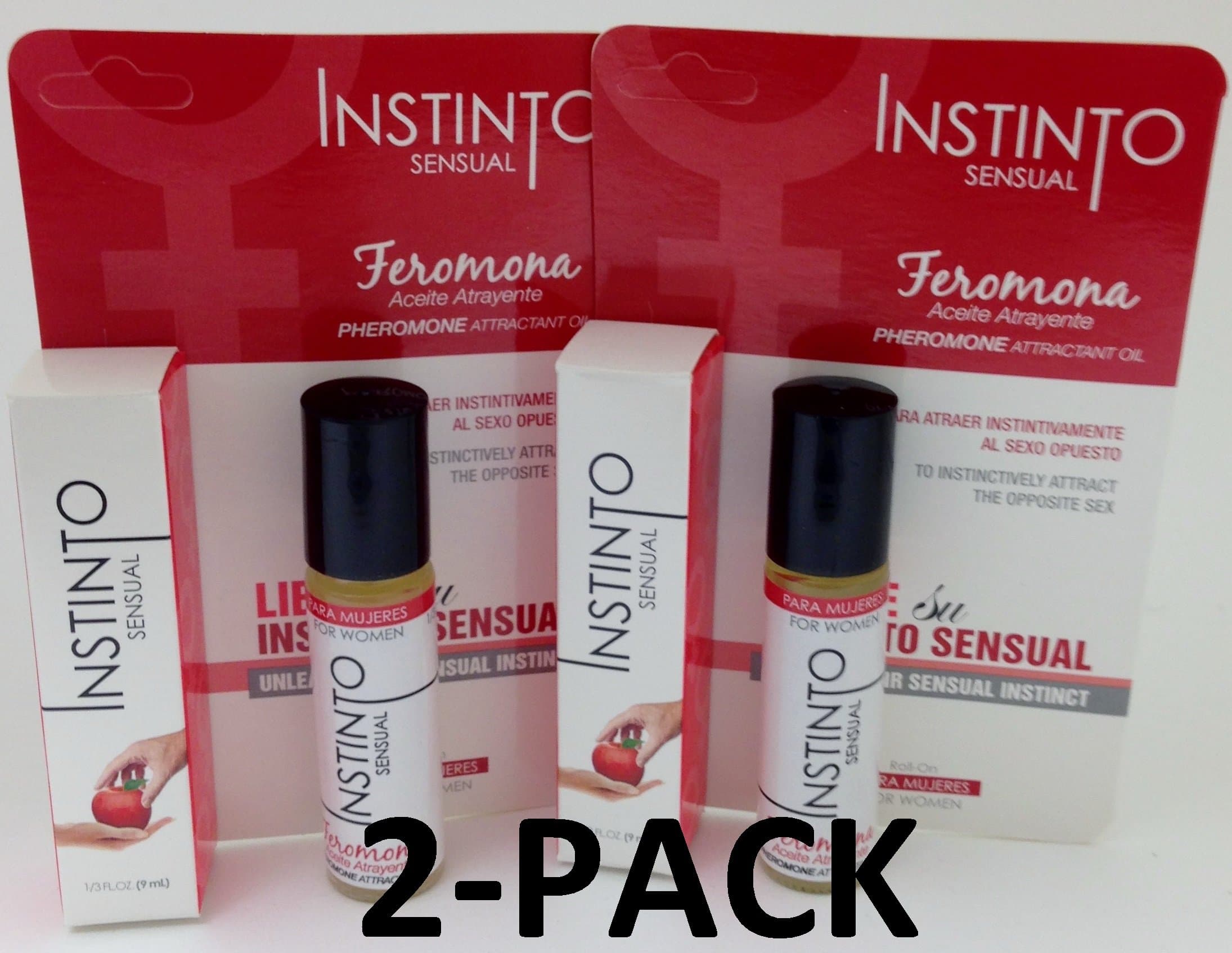 Instinto Sensual Pheromones for Women, 9 ml, 2-PACK-Feromonas Para Mujeres 2-pack