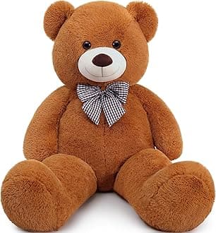 MaoGoLan Big Brown Jumbo Jumbo Teddy Bear 47" Huge Plush Toy 4ft for Boys Baby Shower