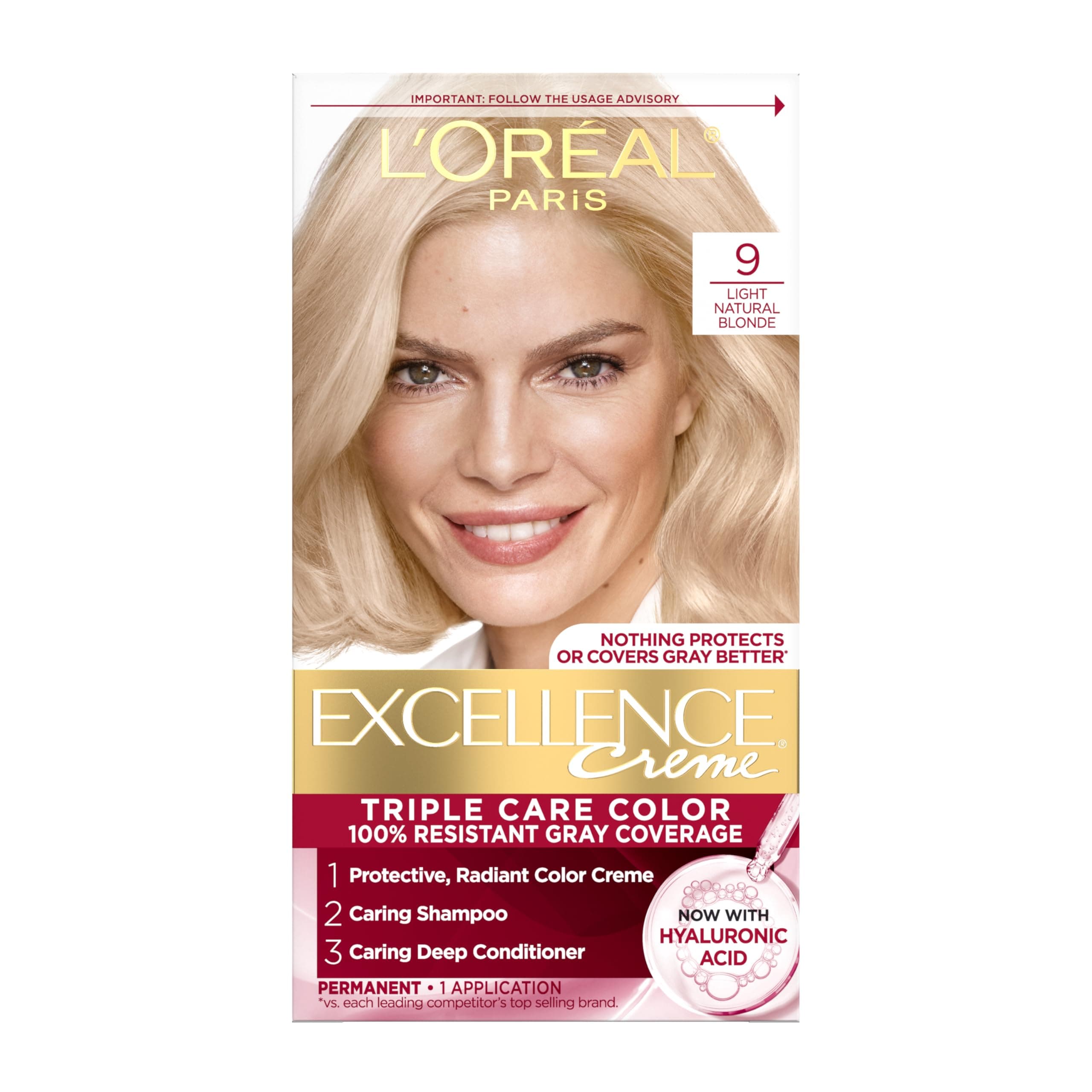 L’Oréal Paris LOreal Excellence Creme Pro Keratine 9 Light Natural Blonde Natural for Unisex - 1 Application