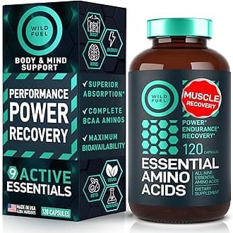 Essential Amino Acids Supplement - All 9 EAAs with BCAAs Amino Acids (Leucine, Lysine, Valine, Threonine) - 3,000mg Per Serving - Muscle Growth, Power, Recovery - 120 Vegan, Caffeine Free Capsules