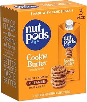 Cookie Butter Non Dairy Coffee Creamer, Sweetened with Organic Cane Sugar, Made from Almonds and Coconuts, Gluten Free, Non-GMO, Vegan, Kosher, Plant Based (3-Pack)