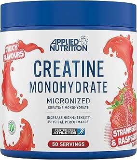 – Creatine Flavoured - Creatine Monohydrate Micronized Powder with Flavour, Increases High-Intensity Physical Performance (250g - 50 Servings) (Strawberry & Raspberry)
