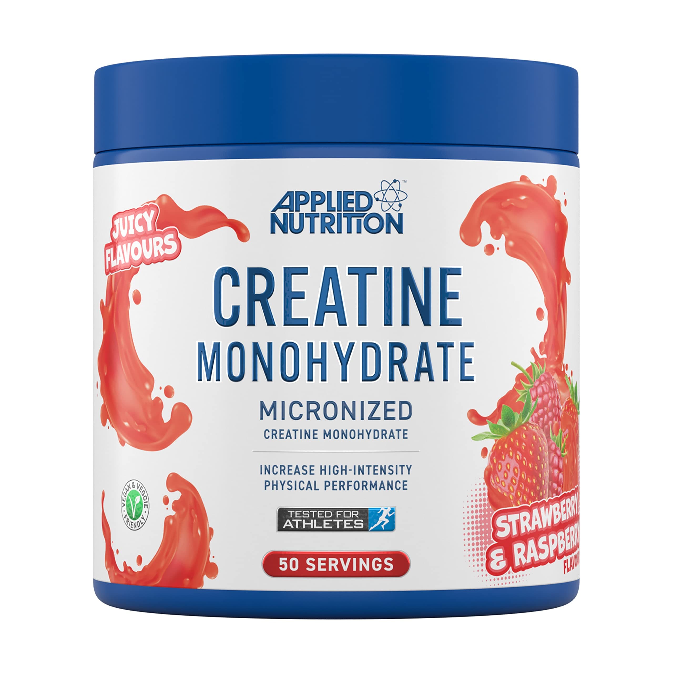 – Creatine Flavoured - Creatine Monohydrate Micronized Powder with Flavour, Increases High-Intensity Physical Performance (250g - 50 Servings) (Strawberry & Raspberry)