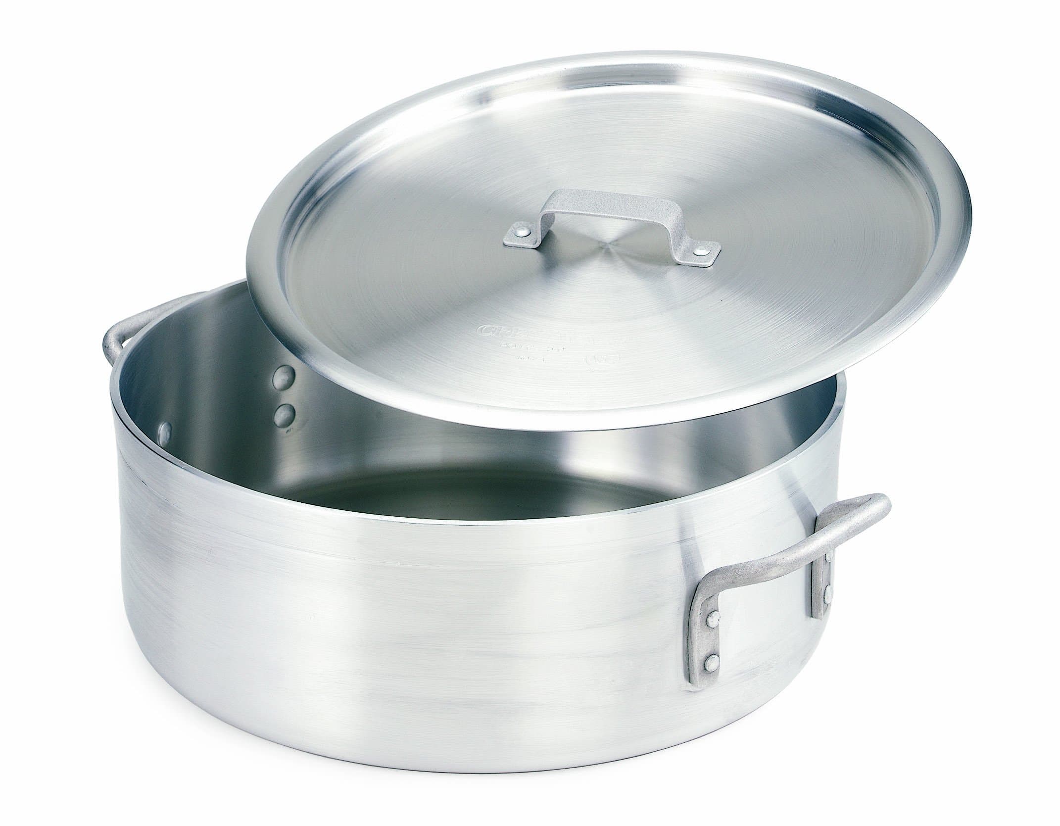 Crestware Extra Heavy Weight Aluminum Braziers with Pan Covers, 25 Quart