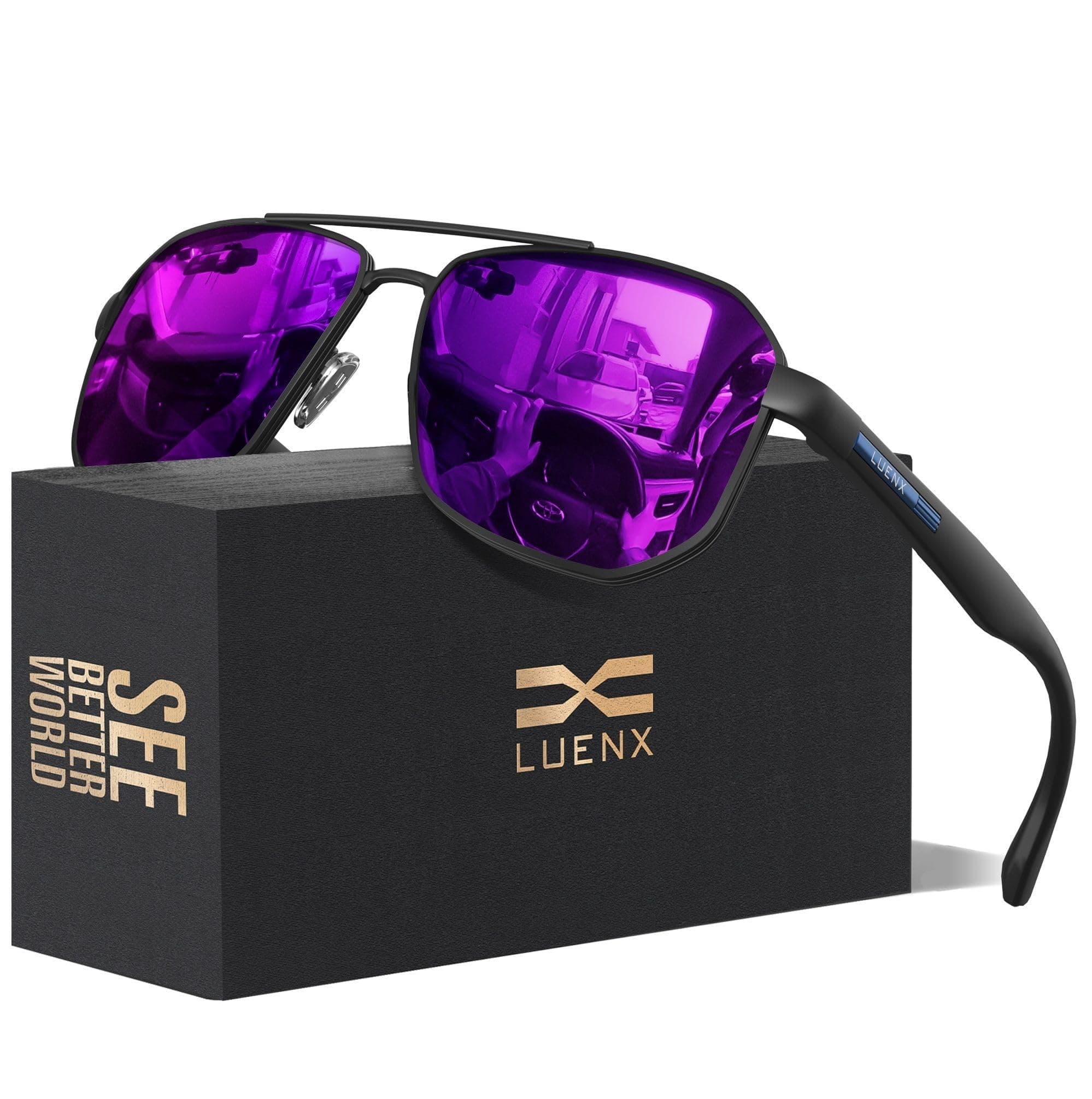 [LUENX] Aviator KS6408-8 Purple 61mm