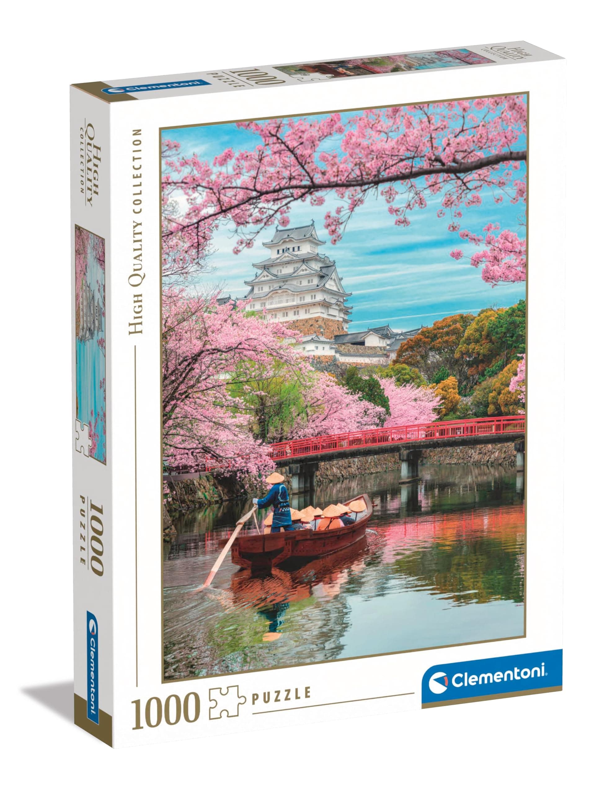 Collection-Himeji Castle in Spring-1000 Pieces-Puzzle, Vertical, Fun for Adults, Made in Italy, Multicoloured, 39819