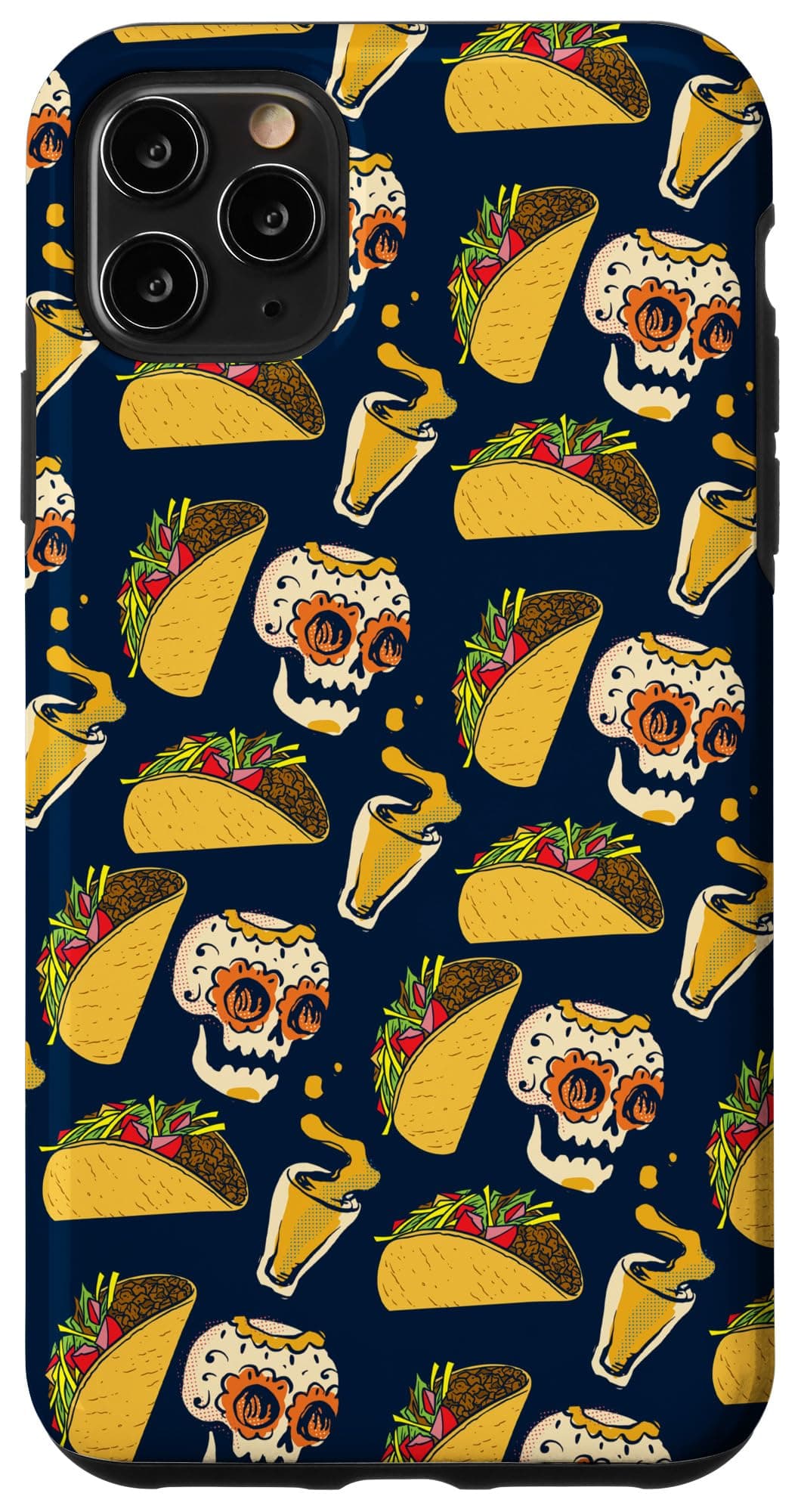 iPhone 11 Pro Max Taco Pattern Mexican Food Chilaquiles Burritos Quesadilla Case