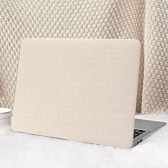 Seorsok Compatible with MacBook Pro 13 inch Case M2 2023,2022,2021-2016 A2338 M1 A2251 A2289 A2159 A1989 A1708 A1706,Elegant Leather Plastic Hard Shell Case with Keyboard Cover,Beige No Logo Cutout