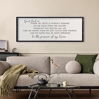 comurdyo Spirit Lead Me Wall Decor Art 32x12 Inch Christian scripture Sign Large Wooden Framed Wall Hanging (Black