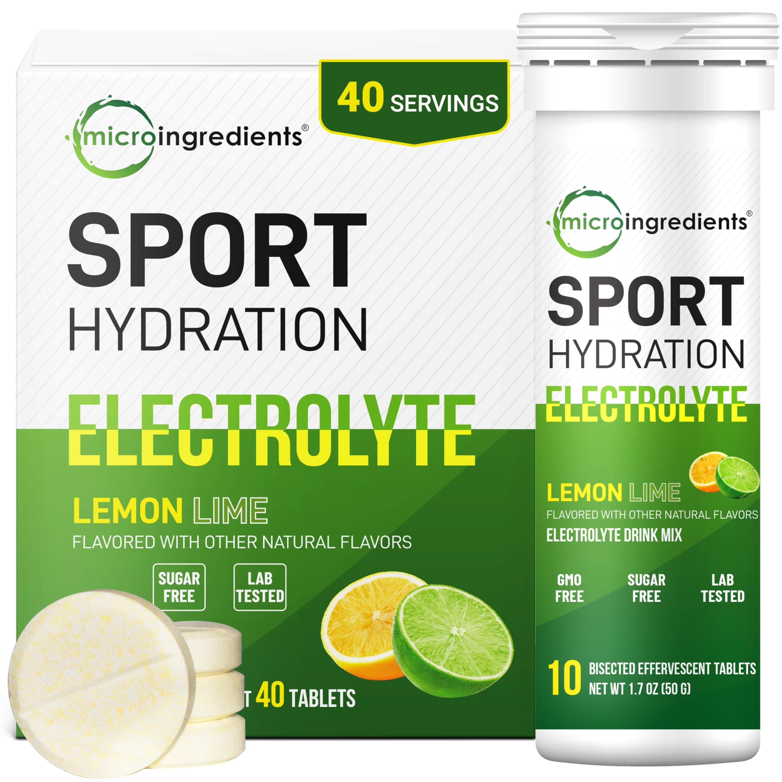 Fizzy Electrolyte Drink Tablets, 4 Pack (40 Bisected Pieces) | 160 Servings | No Sugar Electrolytes Powder Alternative | Daily Hydration with Sodium, Potassium & Magnesium | Natural Lemon Lime Flavor