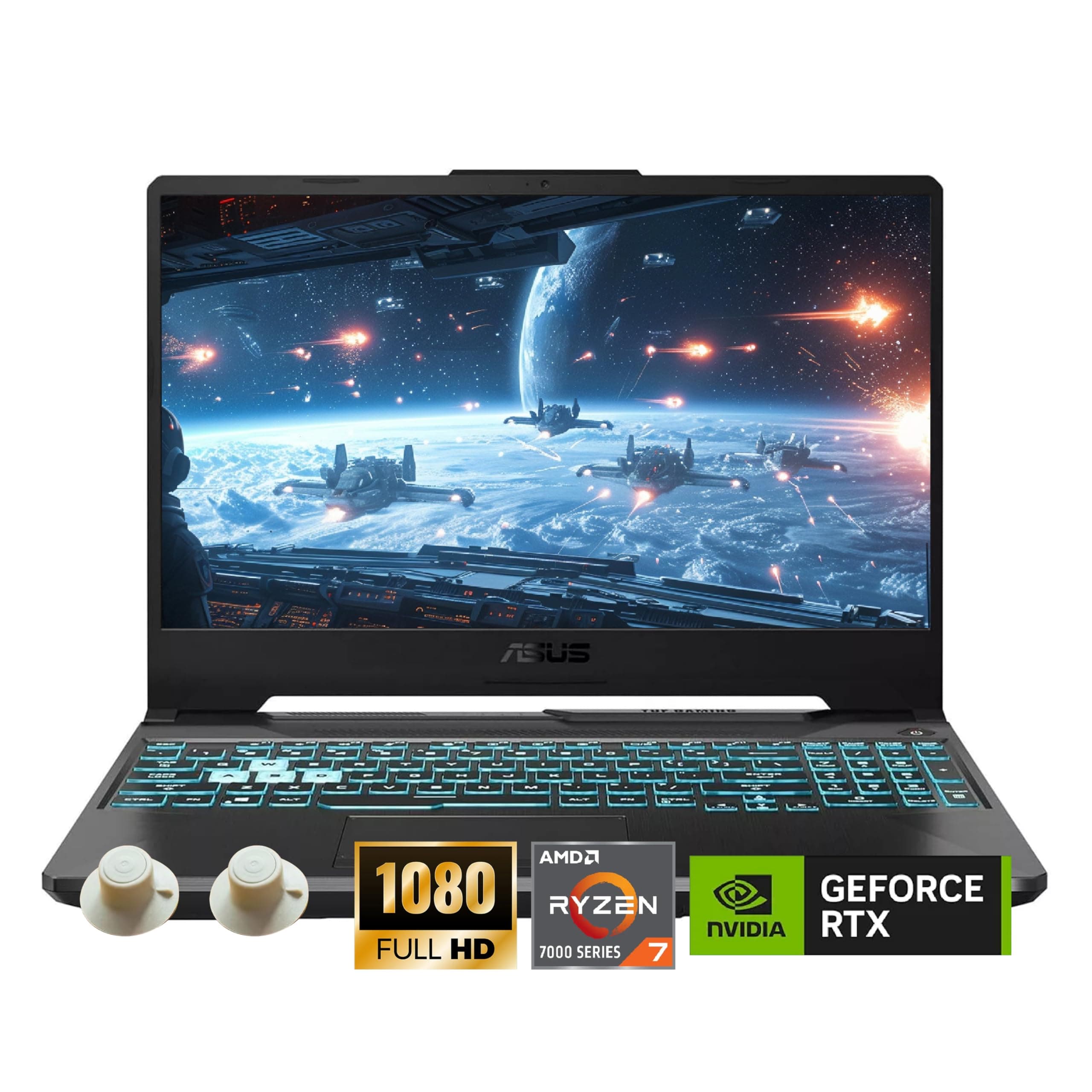 ASUS TUF A15 Gaming Laptop, AMD Ryzen 7 7435HS Processor, NVIDIA GeForce RTX 3050, 15.6 inch Full HD Display, 16GB DDR5 RAM, 512GB SSD, Backlit Keyboard, Windows 11 Home, Wi-Fi, Alpacatec Accessory