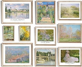 Uniro Claude Monet Eclectic Wall Art, Monet Poster, Monet Prints for Wall Decor, Vintage Monet Impressionist Paintings, Classic Monet Artwork Famous Art Prints, Eclectic Home Decor Monet Water Lilies