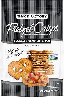 Pretzel Crisps, Sea Salt & Cracked Pepper, 7.2 Oz