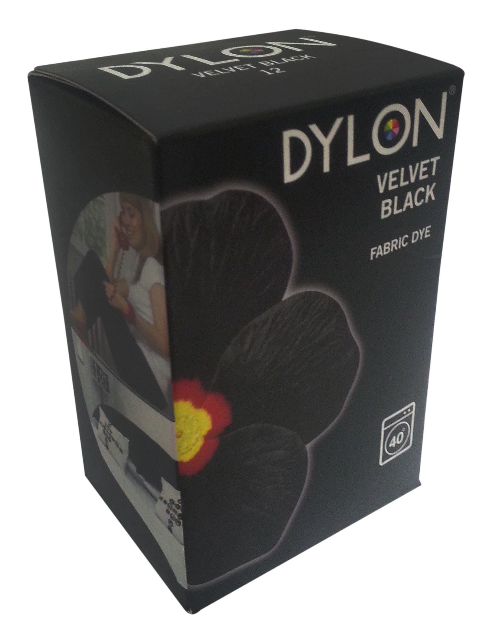 Dylon Fabric Dye used Worldwide by Best Designers, Multi-Purpose, Suitable for Small Natural Fabrics, Permanent and Easy to Apply, Color: Velvet Black, Size: 200 grams