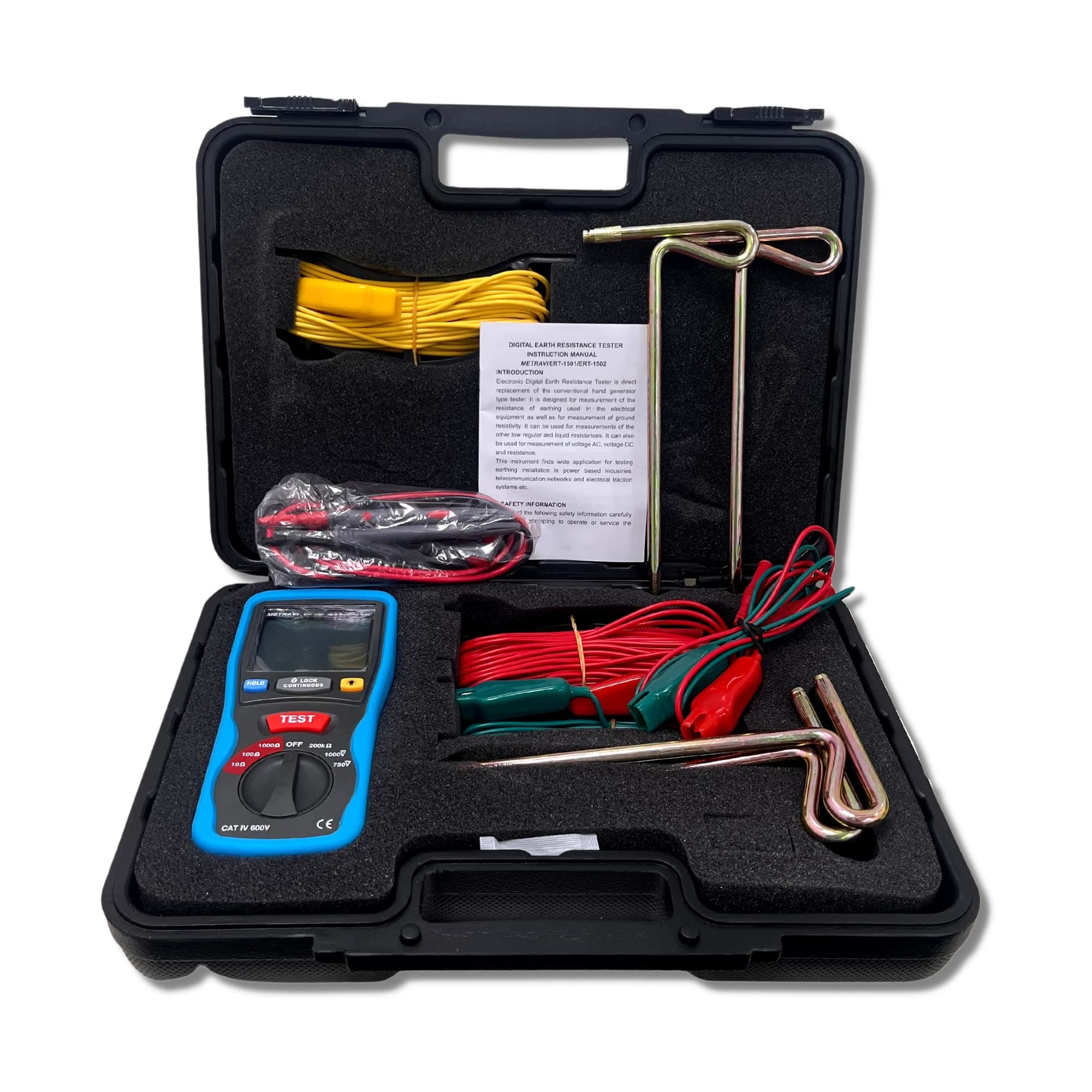 Metravi ERT-1501 Digital Earth Resistance Tester with Testing Kit