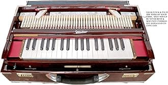 Super Quality 3 3/4 Octave 9 Scale Changer (with Coupler) Box Harmonium with 3 set of Reeds with Fiber Liver-Stick & Palit