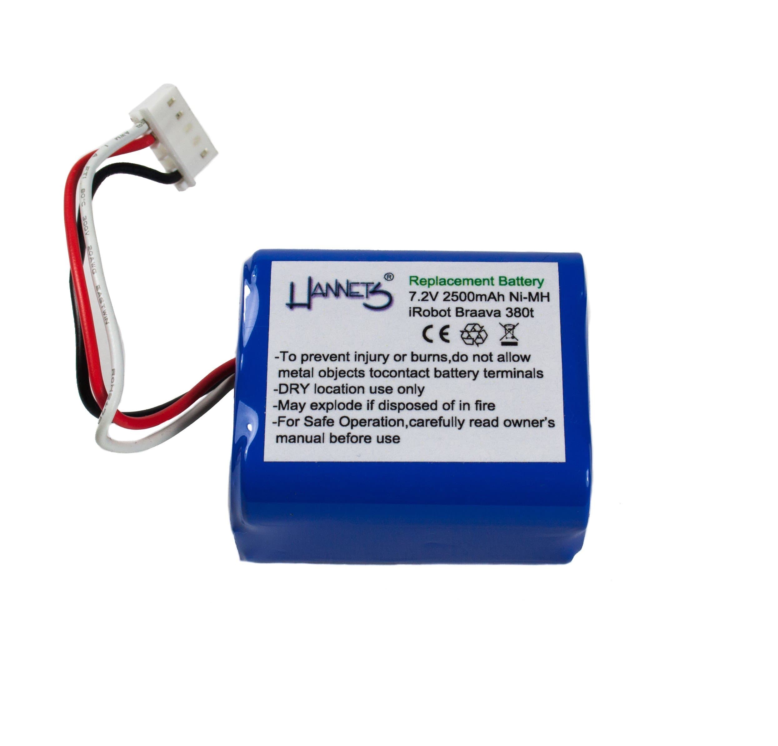 Hannets Battery Compatible with iRobot Braava 390 I Battery Battery Pack Robot Vacuum Cleaner Mop Robot Replacement Part I Braava 390T Accessories 2500 mAh Battery Mop Robot Replacement