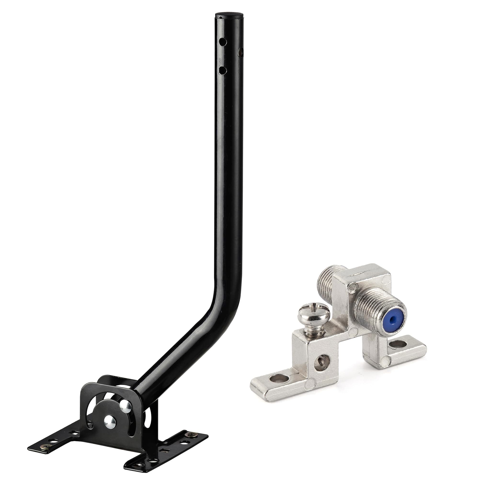 CeKay Adjustable Attic / Outdoor TV Antenna Mounting Pole Universal Mount Brackets Weather Station Mounting Pole - Easy Installation, Solid Structure, Weather Proof (1" Diameter,16.5" Arm Length)