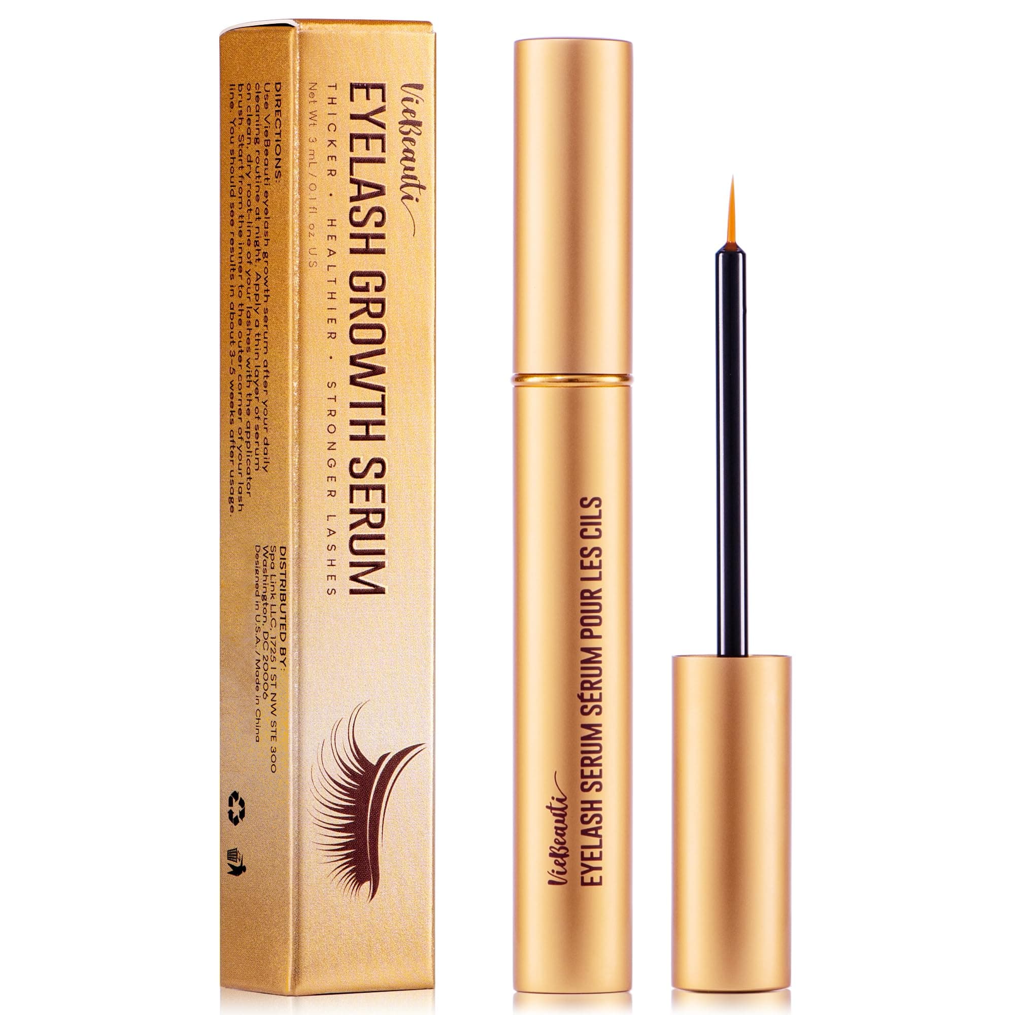 Lash Serum for Eyelash Growth: 5mL Eyelash Growth Serum with Advanced Formula to Boost Longer Fuller and Thicker Looking Lashes - Vegan & Cruelty-Free for Sensitive Eyes 5-Month Supply