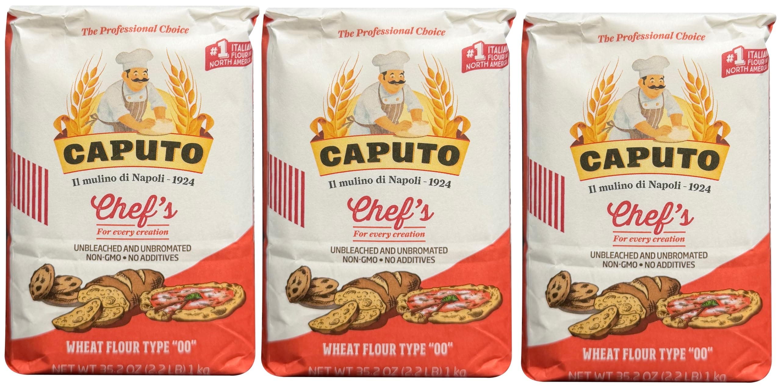 Antico Molino Napoli Antimo Caputo '00' Flour 2.2 Lb (Pack of 3)