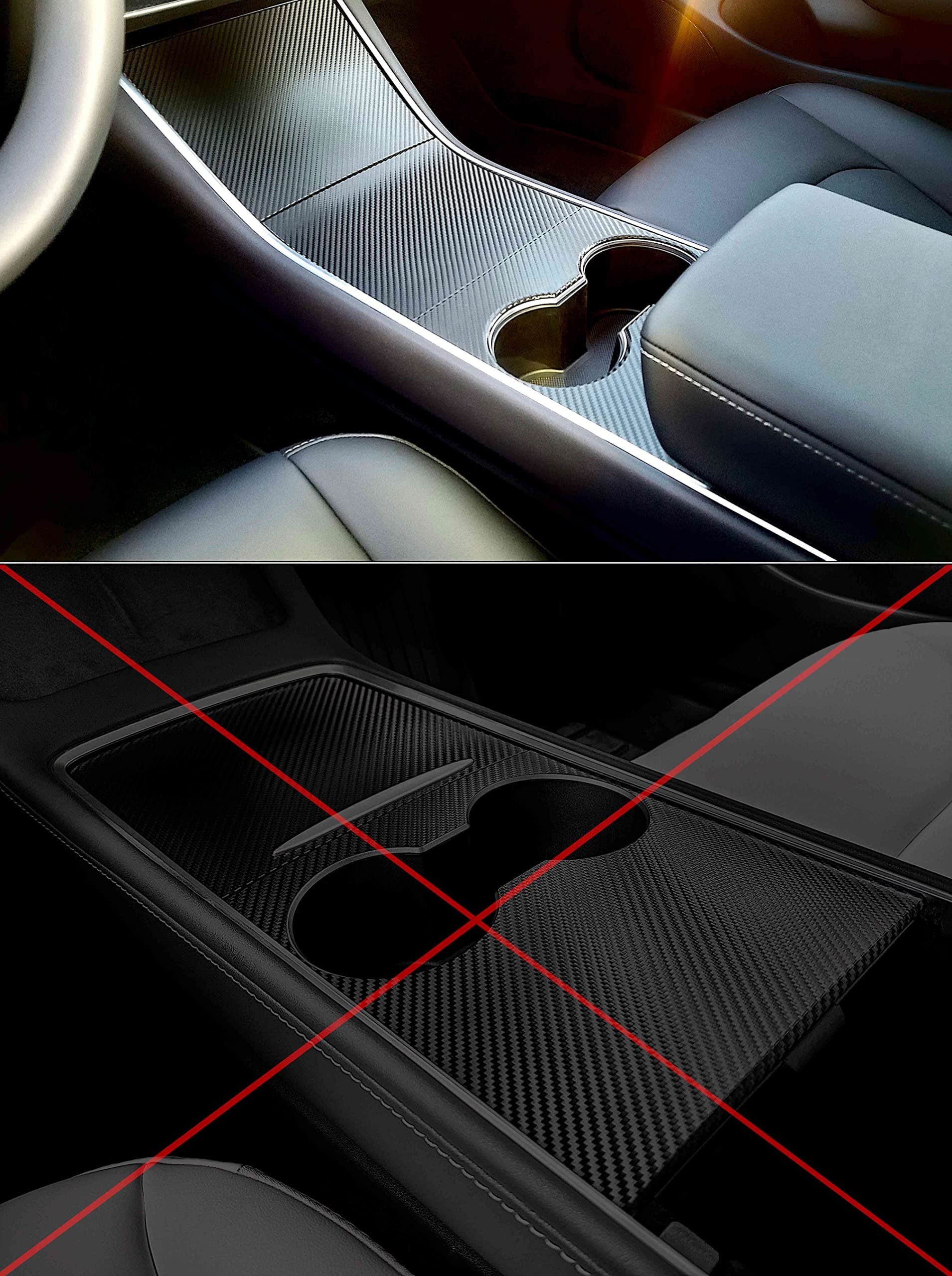 Tesla Model 3 / Model Y Center Console Wrap - Carbon Fiber (Gen 1.0)