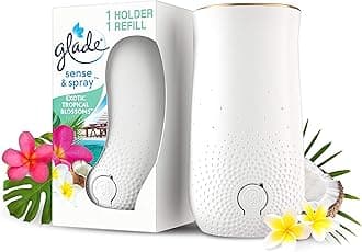 Sense & Spray Air Freshener, Motion Odour Eliminator for Home, Starter Kit with Holder & 18 ml Refill, Tropical Blossoms, 1 Starter Kit