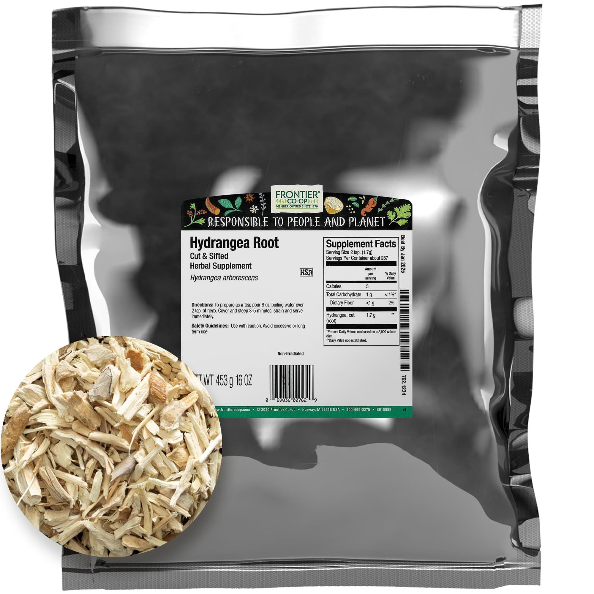 Hydrangea Root, 1lb Bulk Bag, Cut and Sifted | 100% Natural Roots | Ideal for Hydrangea Root Tea and Herbal Use, Kosher, Non Irradiated