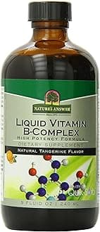 Liquid Vitamin B-Complex Supports Healthy Energy Levels | Promotes Healthy Nerve Function | All-Natural Tangerine Flavor | Gluten-Free & Benzoate-Free 8oz