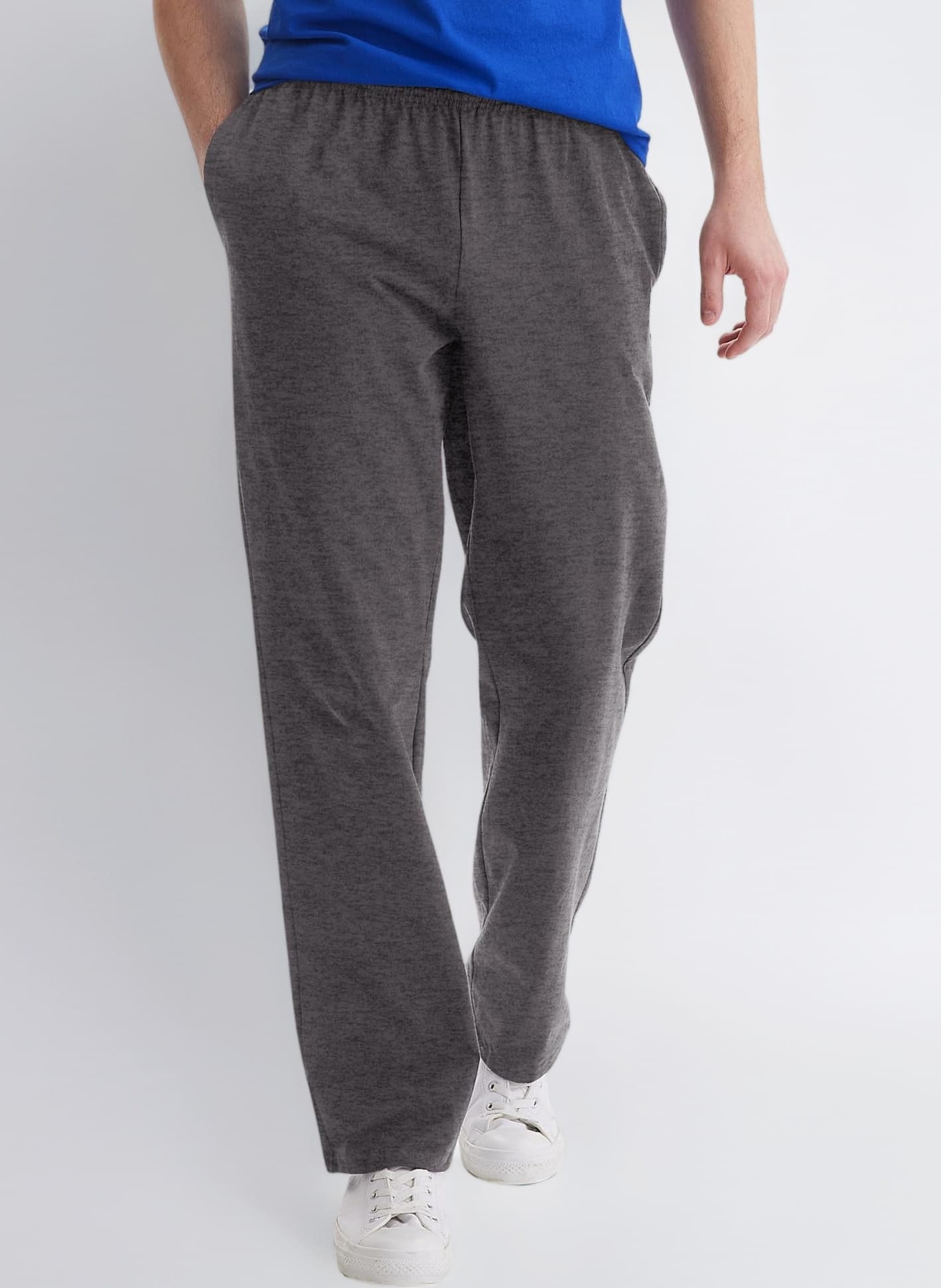 Hanes Essentials Sweatpants, Men’s Cotton Jersey Pants with Pockets, 33”