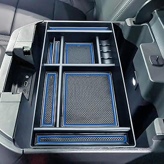 Center Console Organizer Tray Compatible with (2019-2025) Chevy Silverado 1500/GMC Sierra 1500 and 2020-2025 Silverado/Sierra 2500/3500 HD - Full Console w/Bucket Seats ONLY (Blue trim)