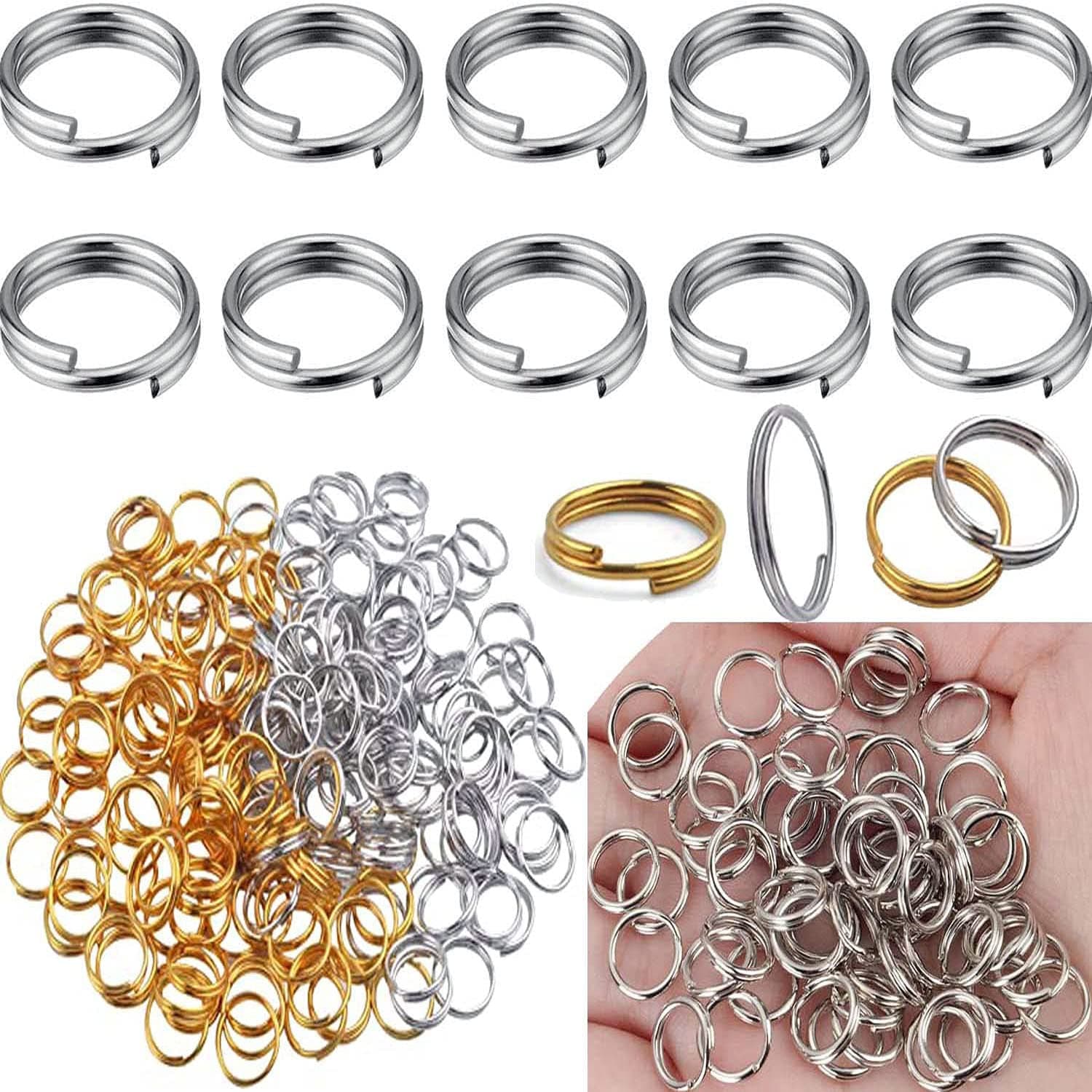 DIY Crafts 20 Pcs, Nickel Silver, Small Key Chain Ring Split Rings Key Chains for Keys Organization, Silver Colo (20 Pcs, Nickel Silver)