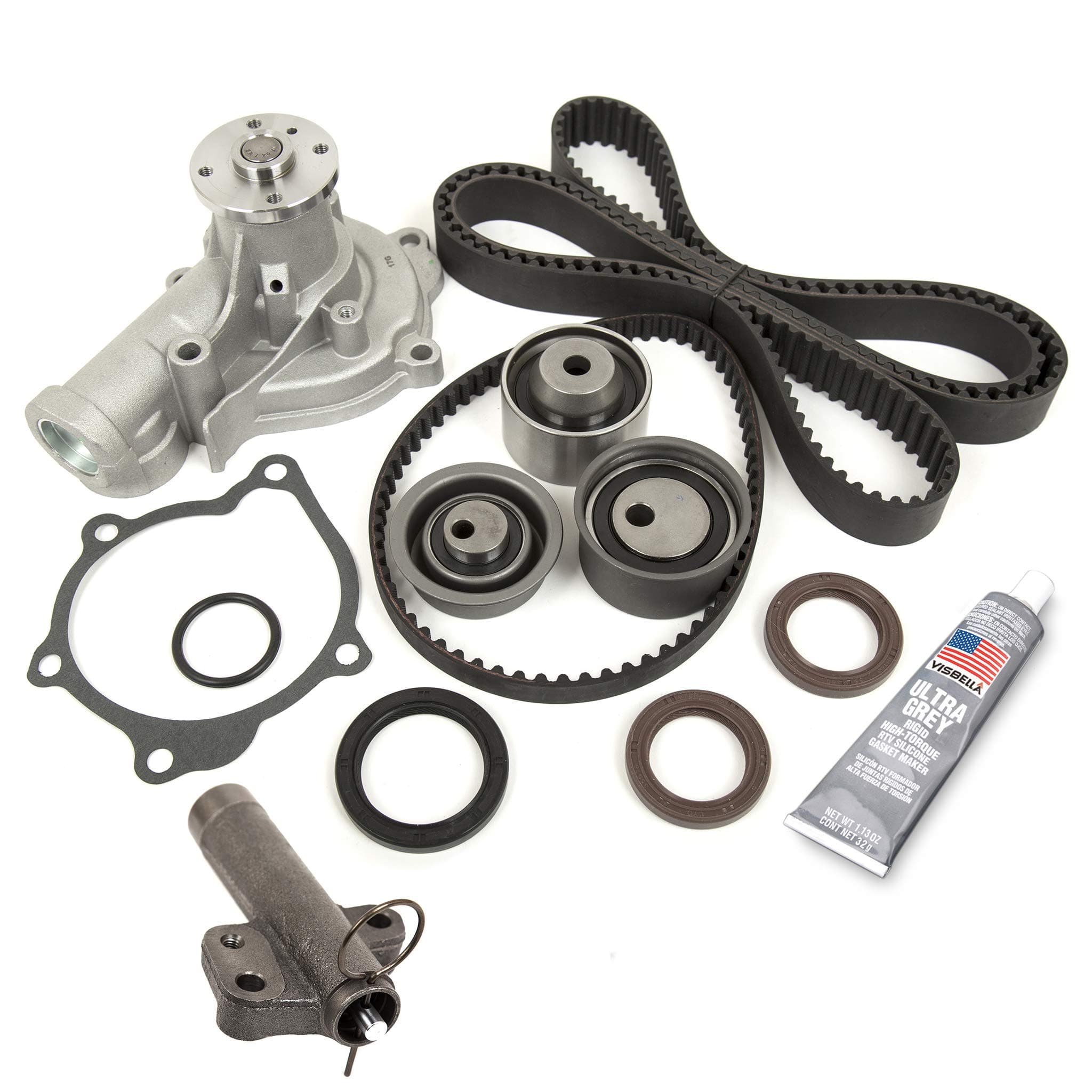 TBKWPH167-2 Timing Belt Kit Water Pump Compatible With 96-99 Mitsubishi Eclipse Eagle Talon Turbo 4G63T