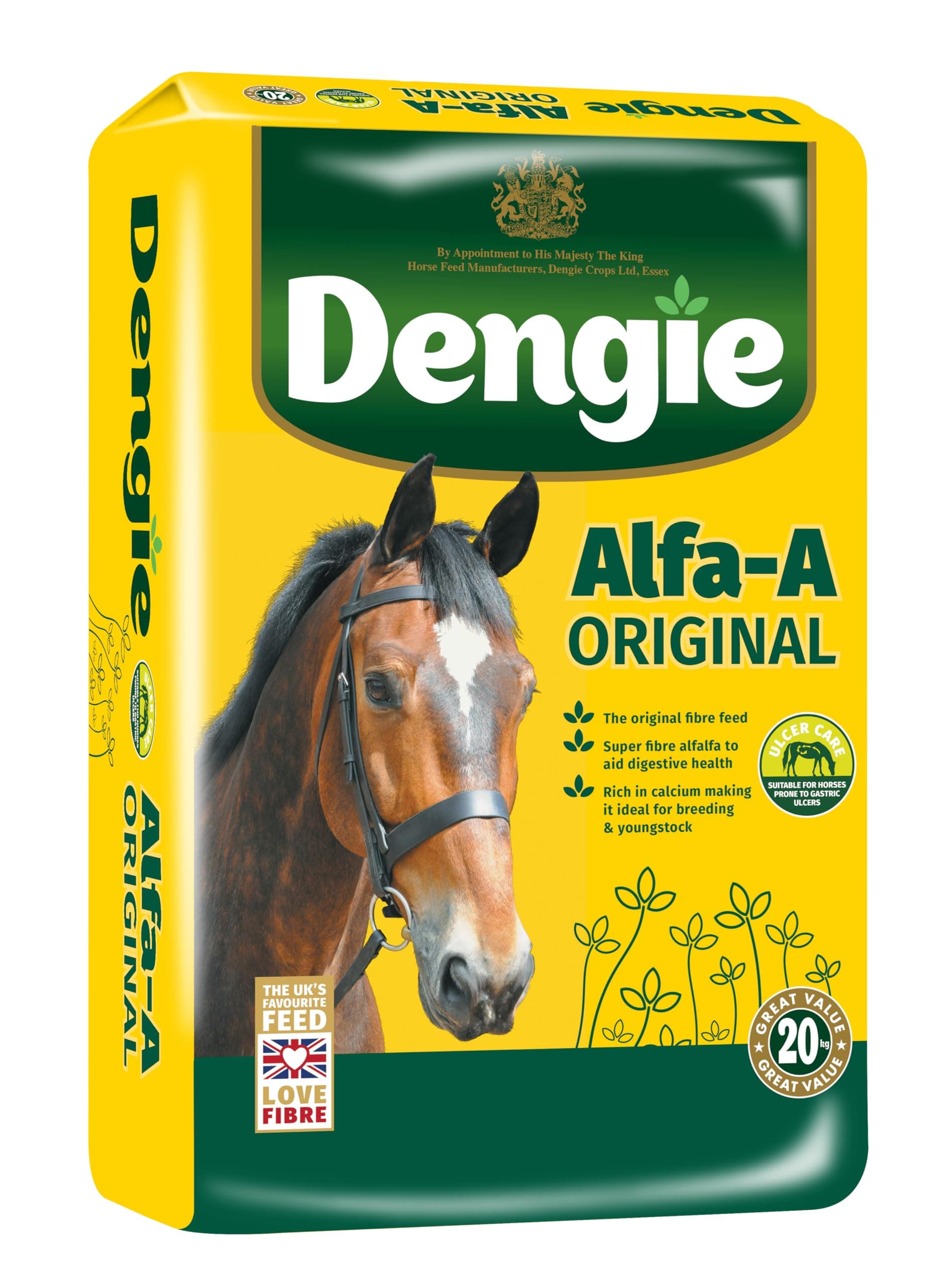 Alfa A Original 20kg Horse Feed - Alfalfa & Molasses Horse Food - Chaff Suitable for Horses & Ponies in Work, Breeding & Youngstock