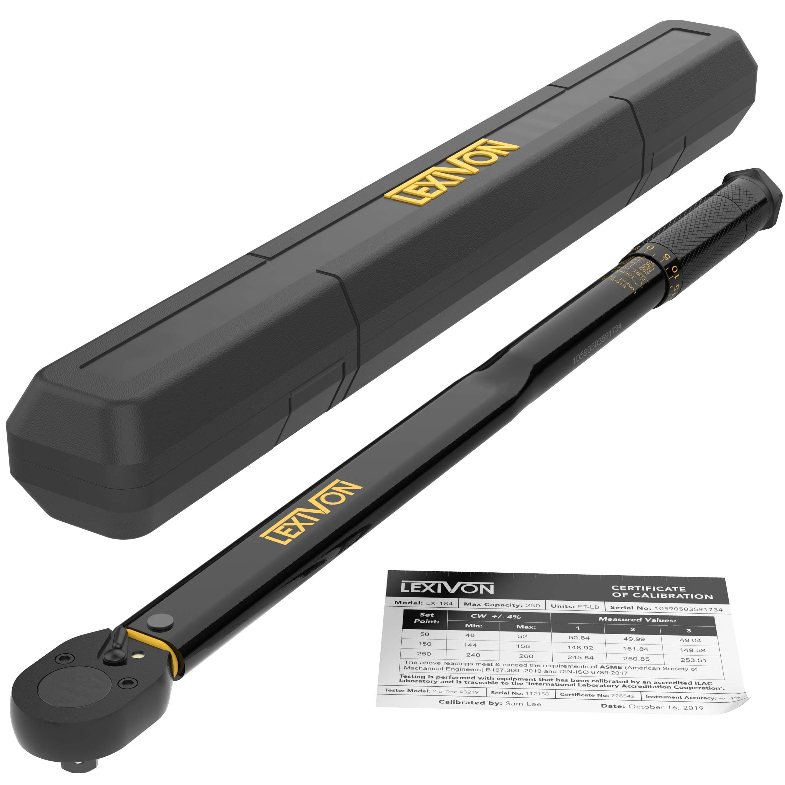1/2-Inch Drive Click Torque Wrench 25-250 Ft-Lb/33.9-338.9 Nm (LX-184)