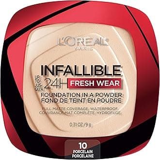 L'Oreal Paris Make-up Infallible Fresh Wear Foundation Powder, Porcelain 010, 0.5 ml