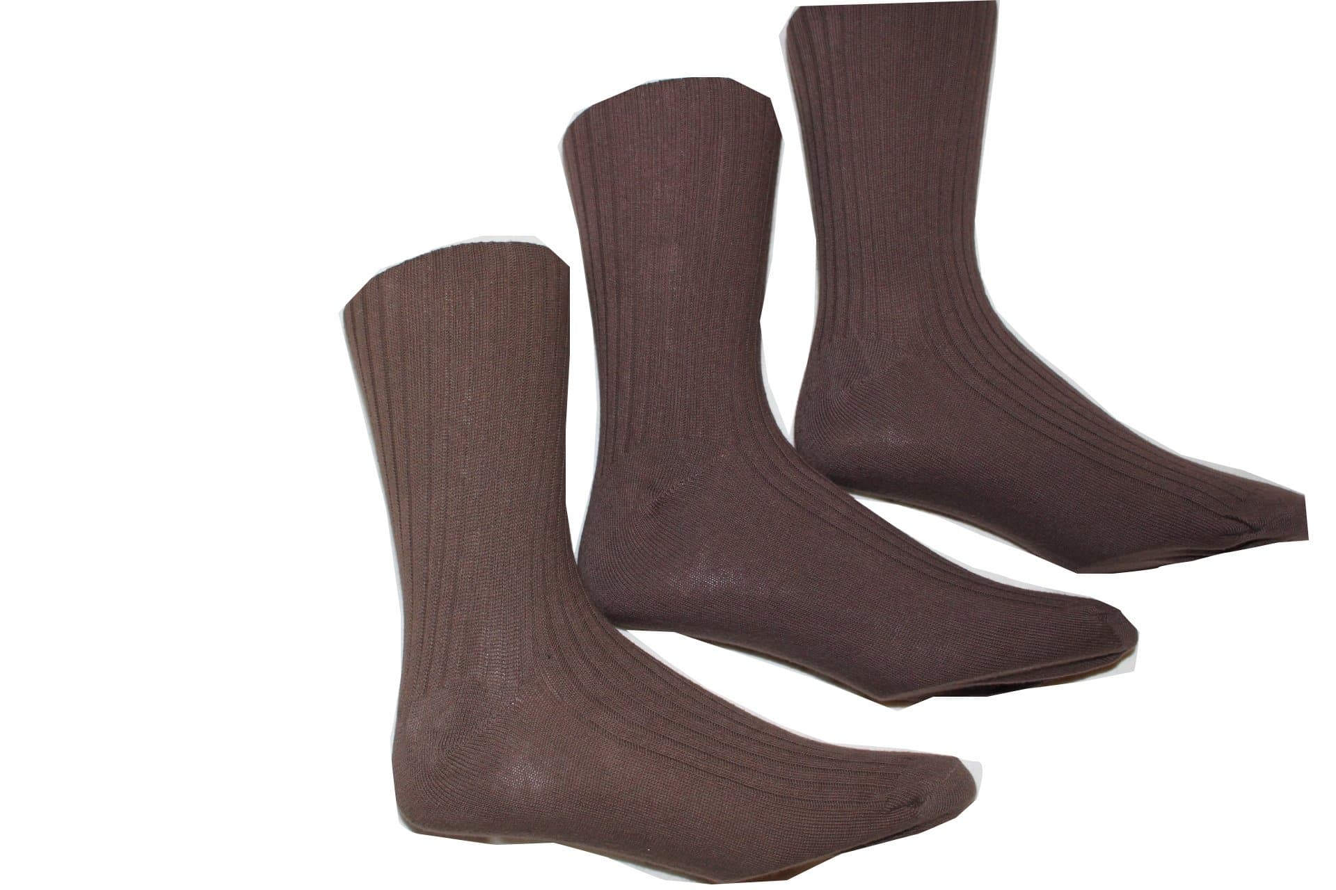 6 pairs mens 100% cotton Brown socks